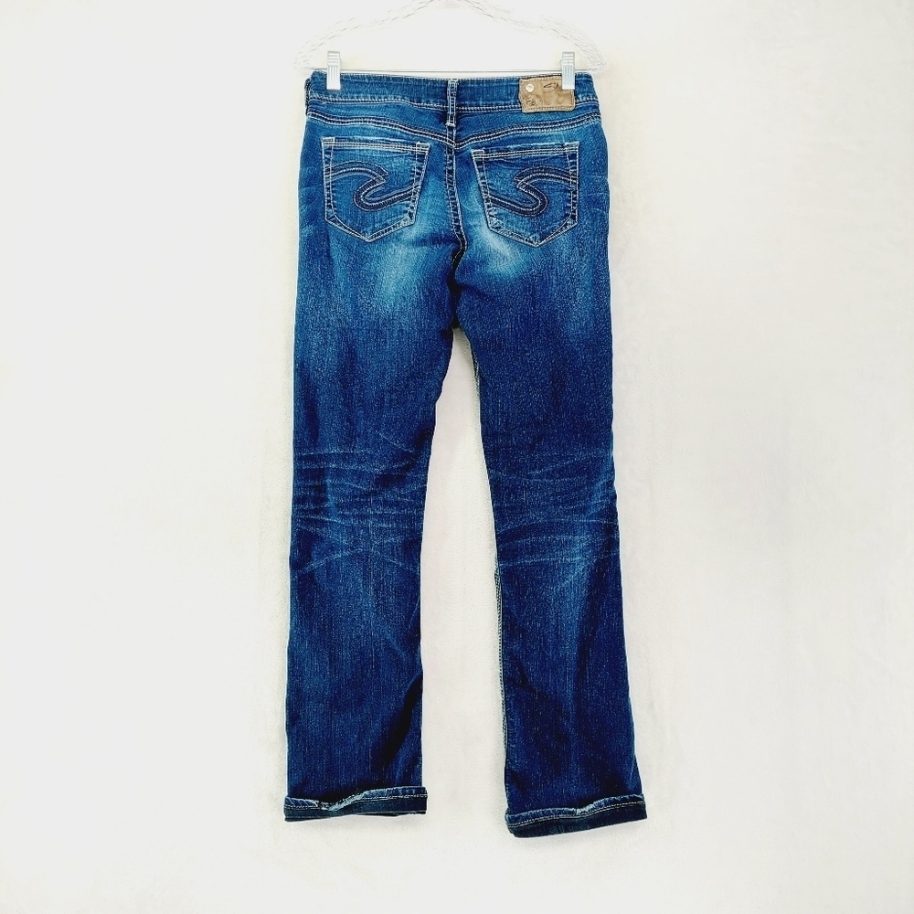 Silver Jeans Suki Mid Slim Boot Blue Casual Denim Jeans P2410 - Picture 5 of 11